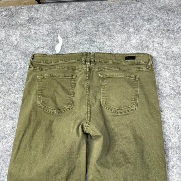 Kut from the Kloth Jeans Womens Size 16 Green Straight Denim Cotton Stretch - Picture 6 of 11